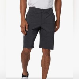 Hang Ten Men's Long Shorts, Black Grey Striped, size 34